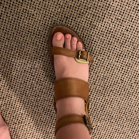 Sam Edelman Tan/Yellow Leather Sandals - Picture 5 of 7